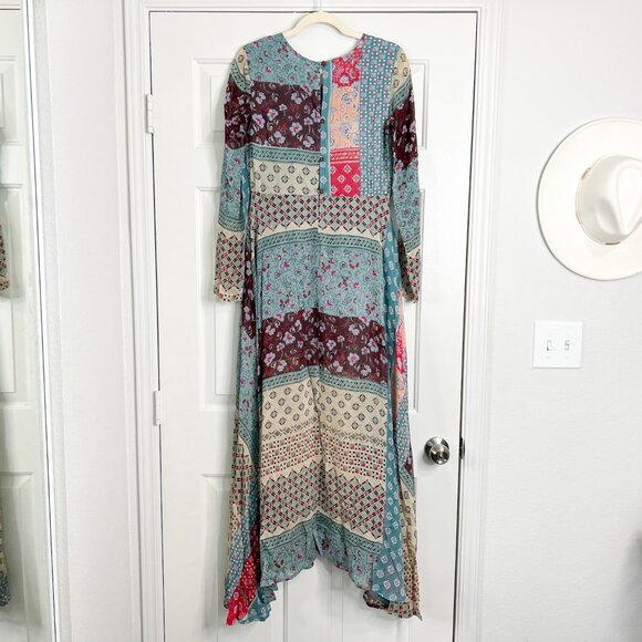 NWT RAGA Long Boho Maxi Dress In Patchwork Print - Picture 7 of 7